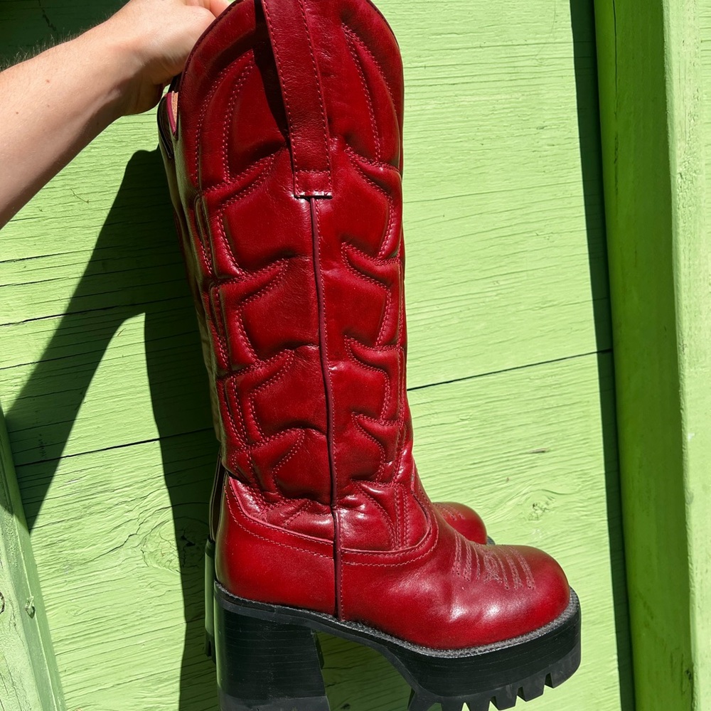 Jeffrey Campbell Red Honkey Tonkey boots